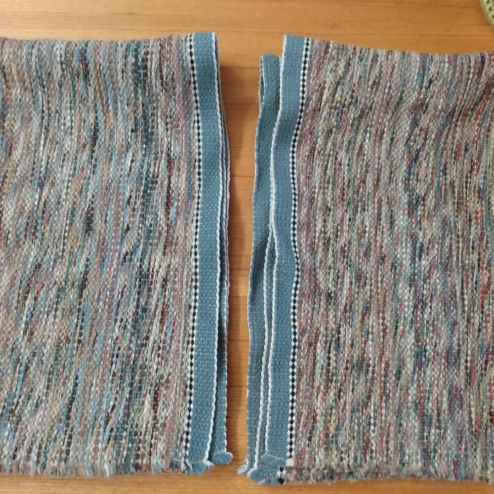 Two Vintage Woven Scatter Throw Rugs 36